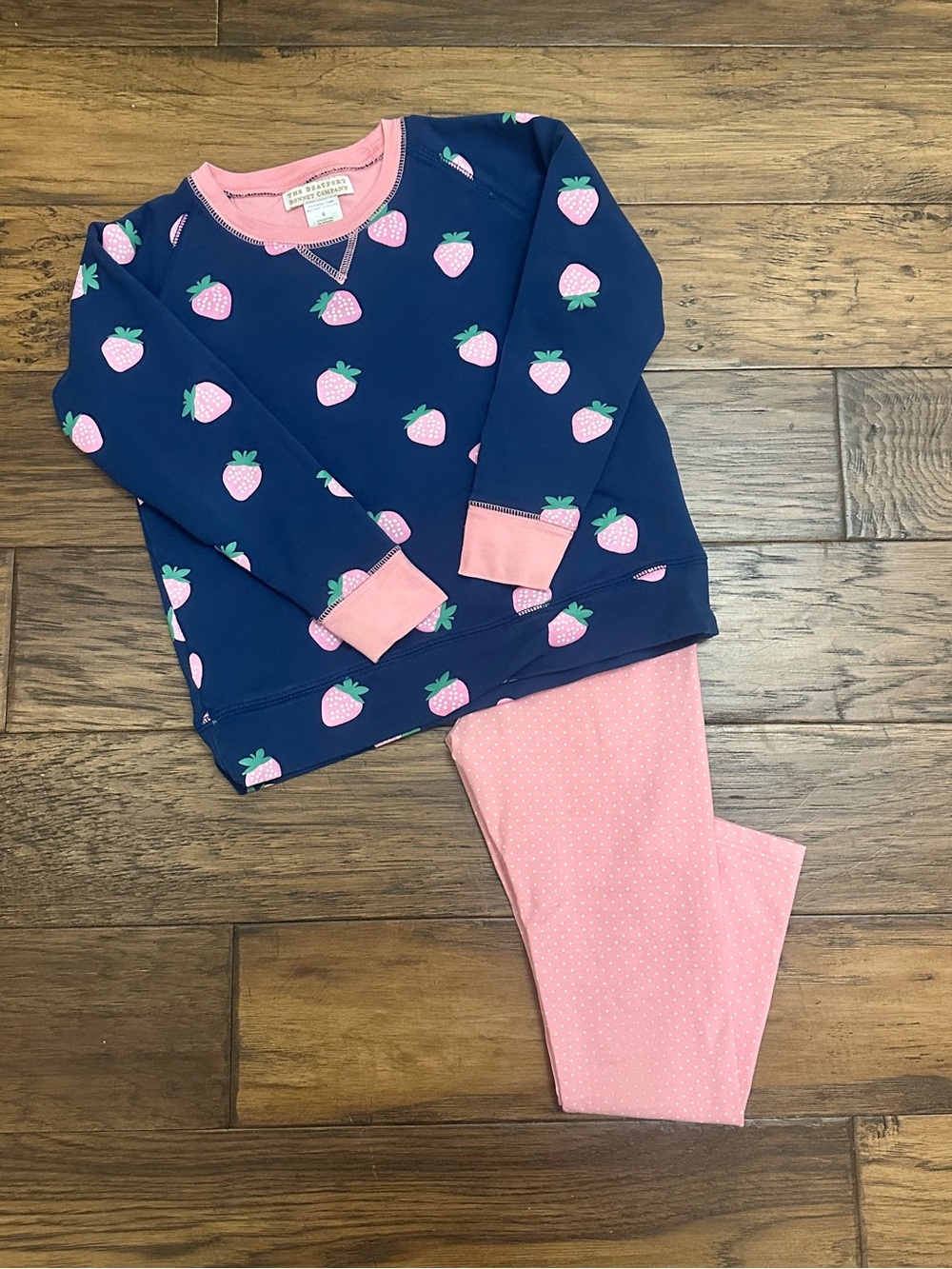 TBBC Strawberry Cassidy Crewneck and Pink Microdot Leggings Set